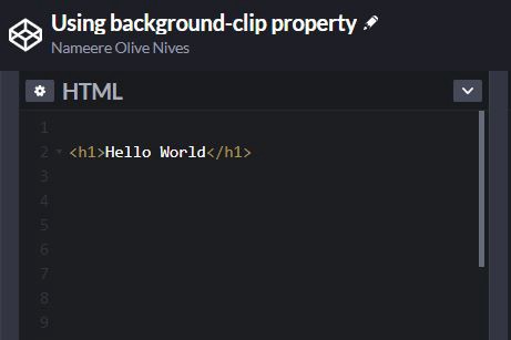 html <h1>Hello World</h1>
