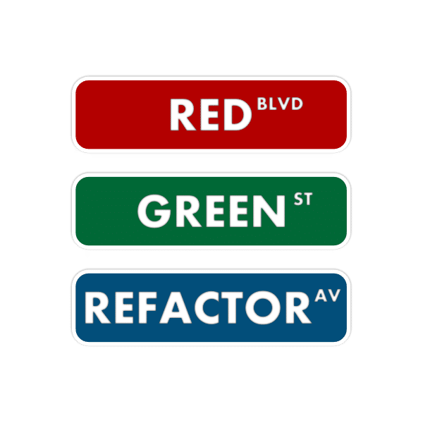 Illustration of three street signs