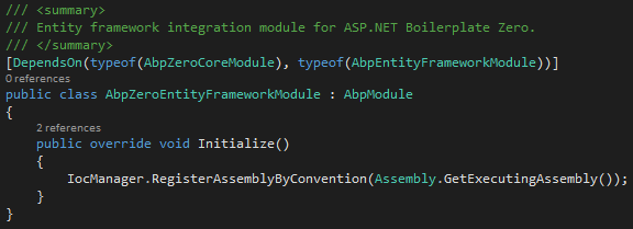 【转】ABP源码分析四十五：ABP ZERO中的EntityFramework模块