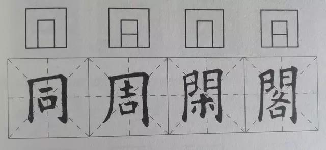 全包围结构常用字图片