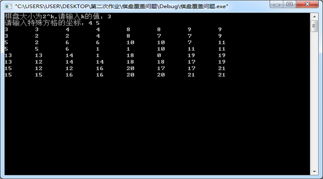 算法设计与分析实验报告c++实现(最近点对问题、循环赛日程安排问题、排序问题、棋盘覆盖问题)