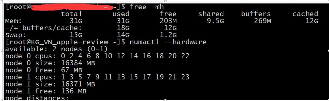 查看内存和node