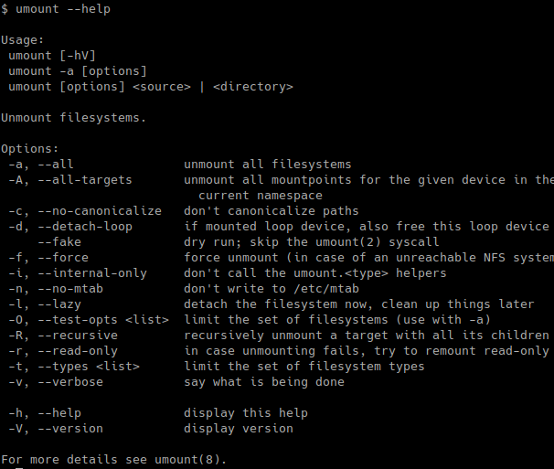 umount卸载磁盘_如何使用umount命令在Linux，Ubuntu，CentOS中卸载磁盘