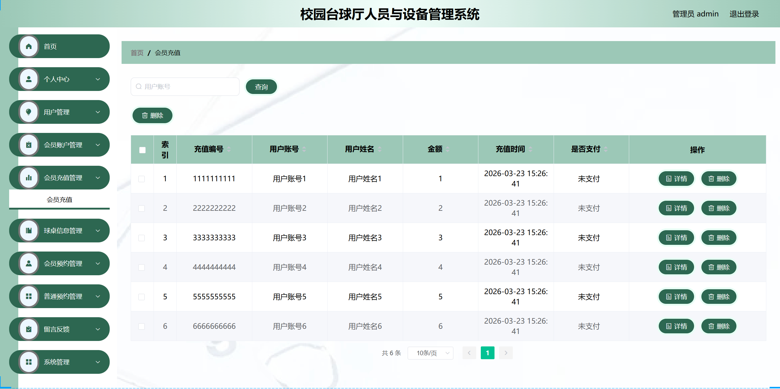 管理员-充值管理