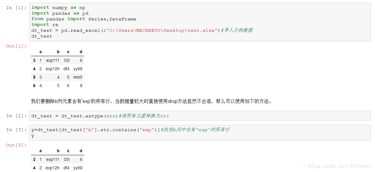 Pandas Dataframe中删除包涵特定字符串所在的行 Htbeker的博客 Csdn博客 Pandas删除包含某些字符的行