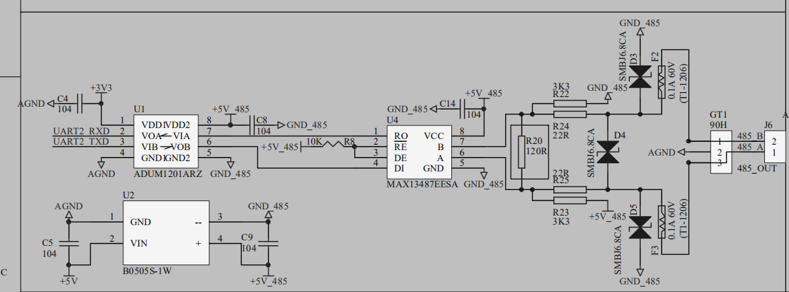 一般哈用max485,sp485ee  max13487如果是用在工业控制建议用户使用6