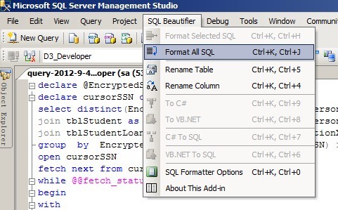 Pretty Sql Lightweight sql formatting tool Sql Pretty Printer For SSMS ...