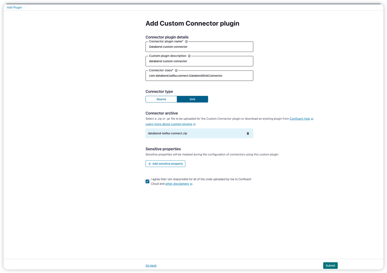 在 Confluent Cloud 上使用 Databend Kafka Connect 构建实时数据流同步_Cloud_03