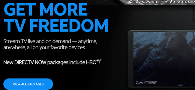 The DirecTV Now website.