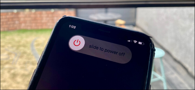 The "Slide to Power Off" screen on an iPhone. 