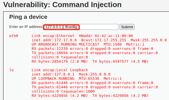 命令注入与dvwa中的Command Injection