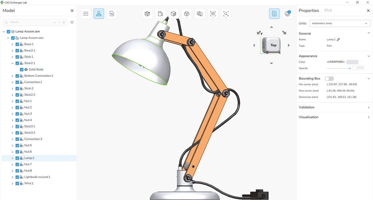 Assembly (.iam) files in CAD Exchanger Lab