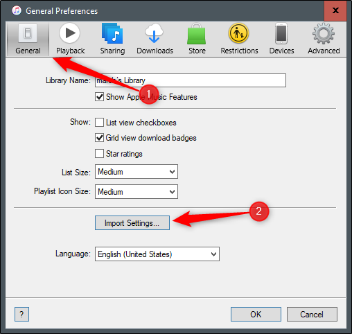 Import Settings