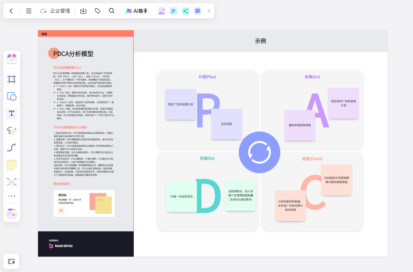 PDCA分析模型-来自boardmix模板中心