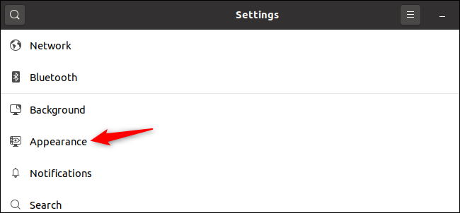 Viewing GNOME's appearance options