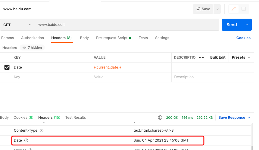 How to transfer HTTP Date parameters using Postman - Programmer Sought