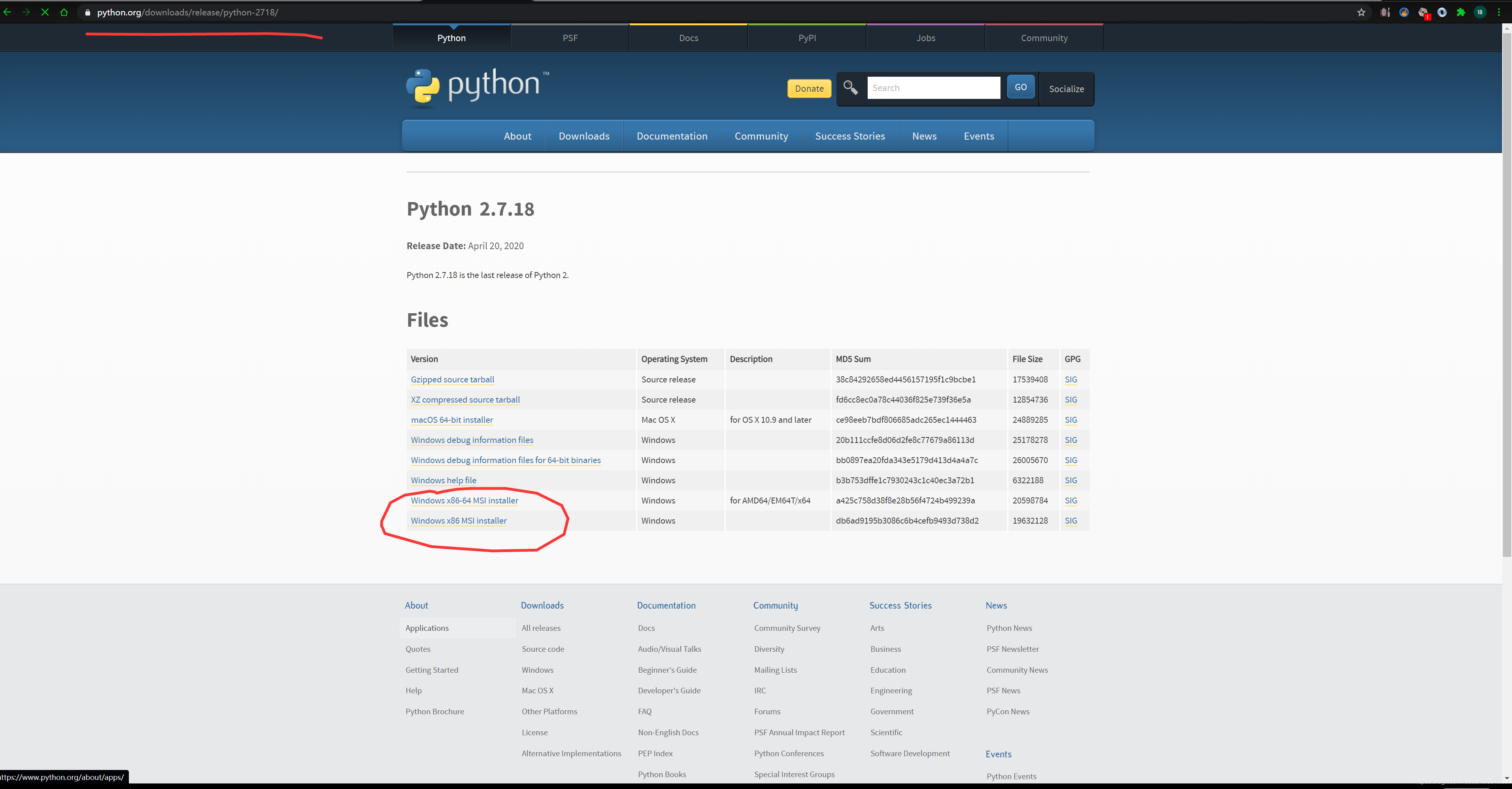 Python 2.7.18