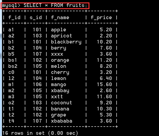 mysql查一个表3到5行的数据类型_MySQL入门(三) 数据库表的查询操作【重要】