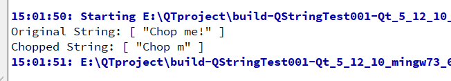 【Qt5】QString的成员函数chop