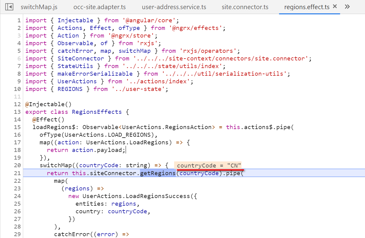 Implementation of SAP Spartacus loading delivery region - Programmer Sought