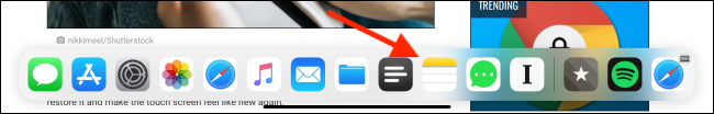 Tap on Notes app from the Dock
