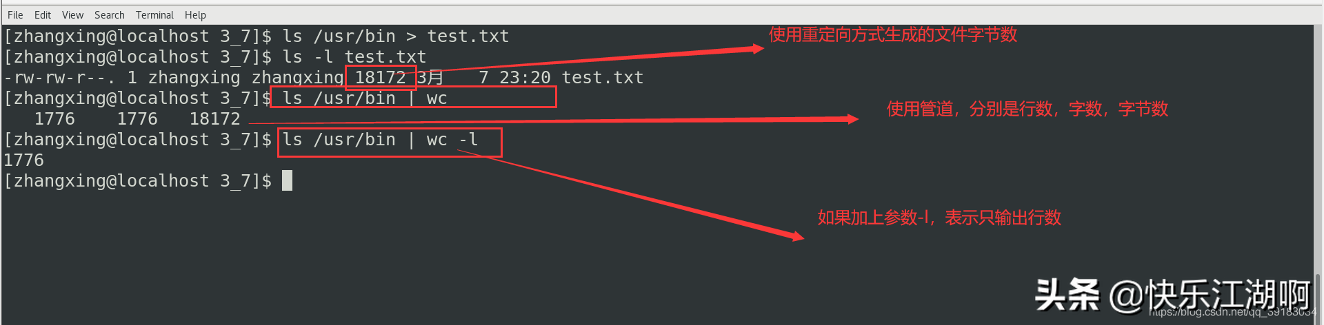 "Linux Command Line": 1-6: Redirection and pipe (very exciting)