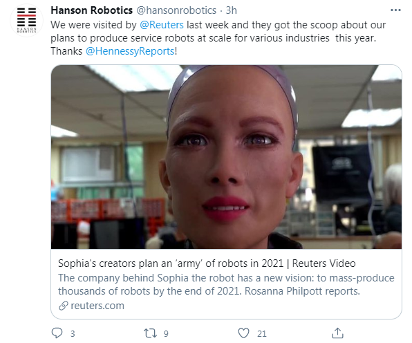 ロボット市民のソフィアが今年大量生産！ 彼は人類を滅ぼすと脅し、ヤン・ルカンによって非難されたムスクと戦った