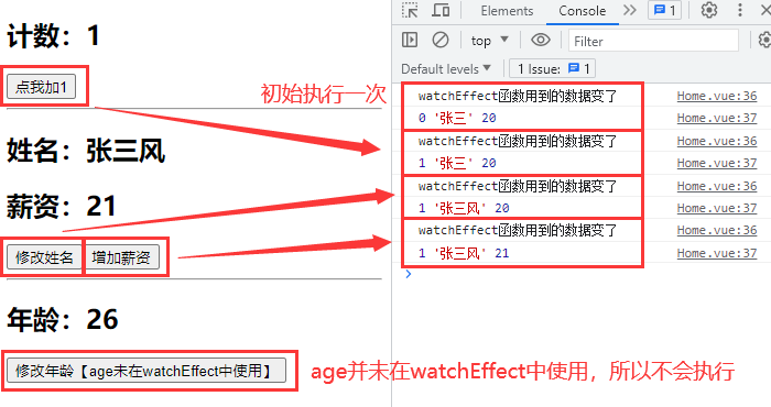 Vue 监听属性 watchEffect