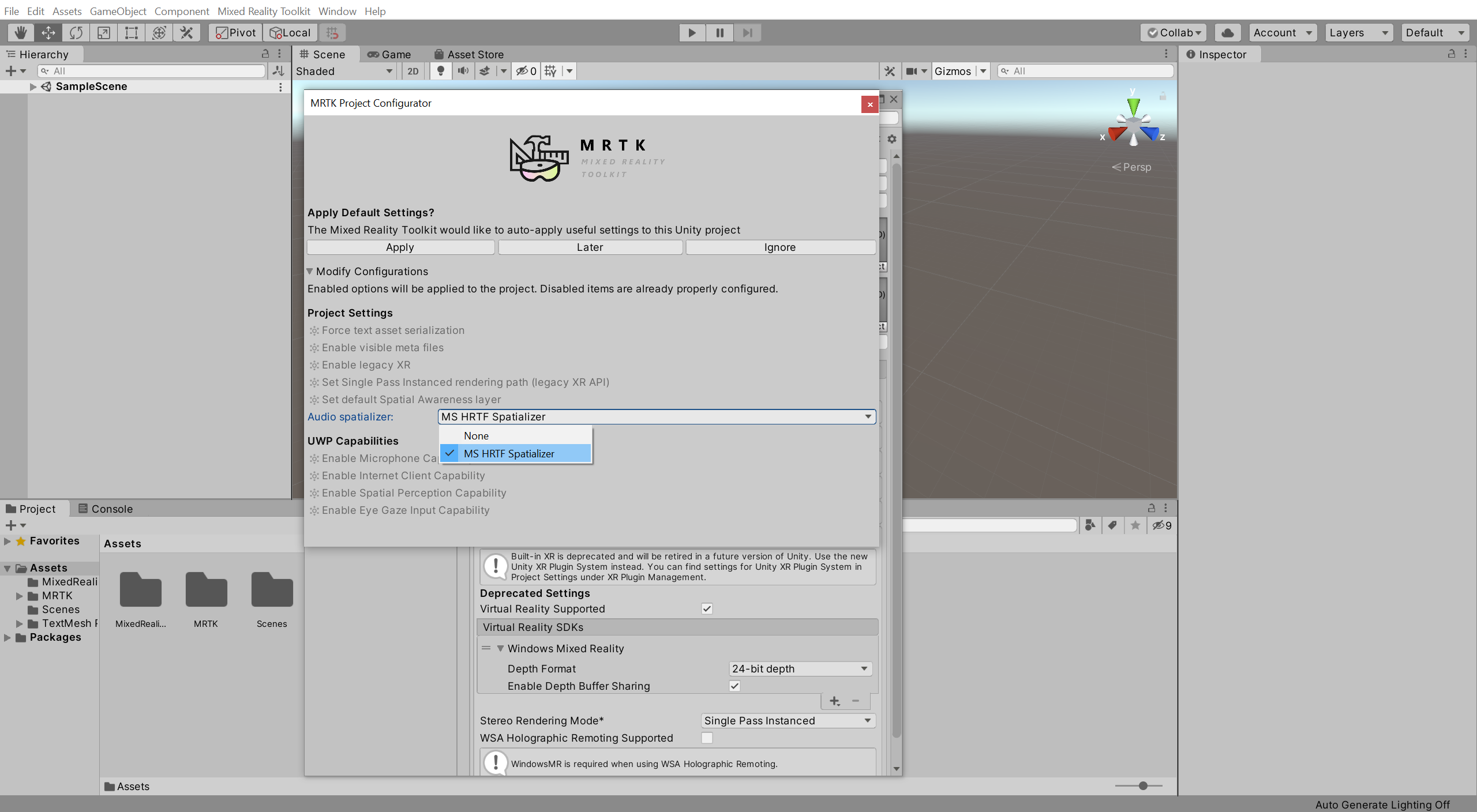 unity mrtk hololens2开发环境配置与部署