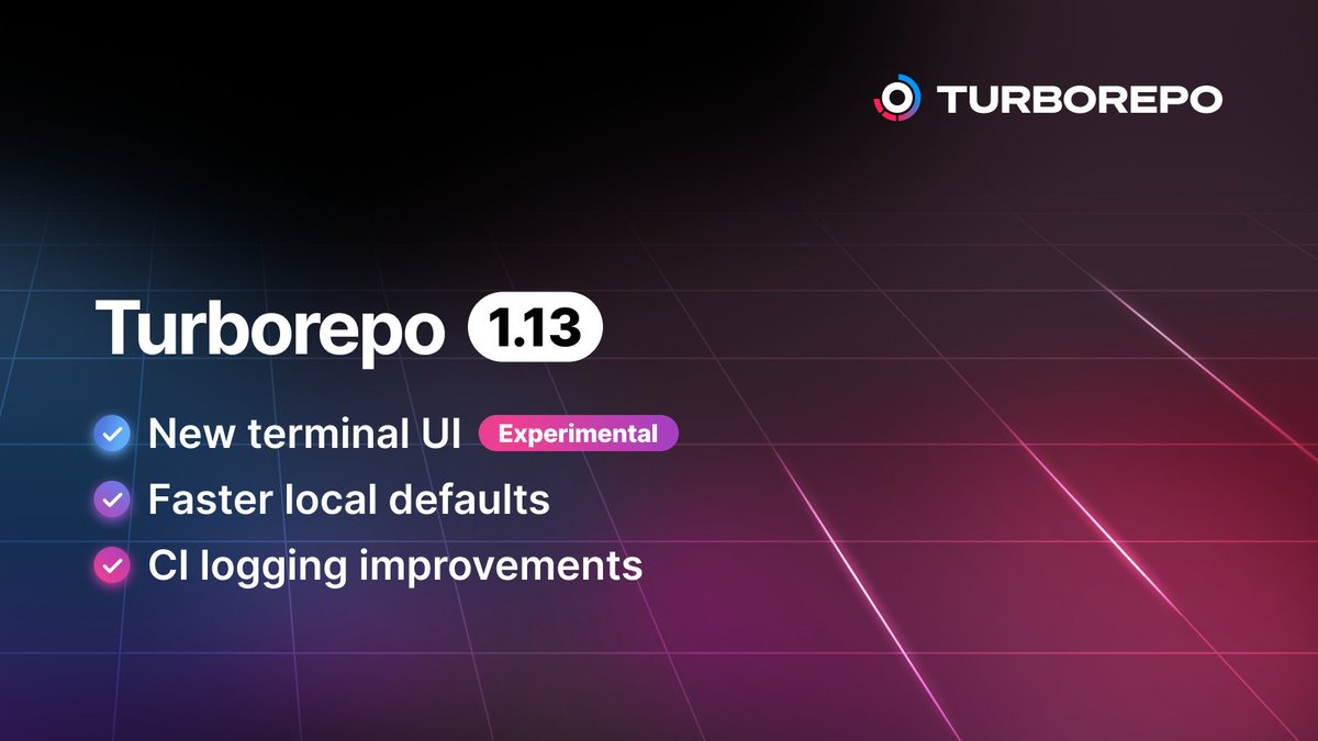 Turborepo 1.13 发布！新终端 UI 与本地任务交互