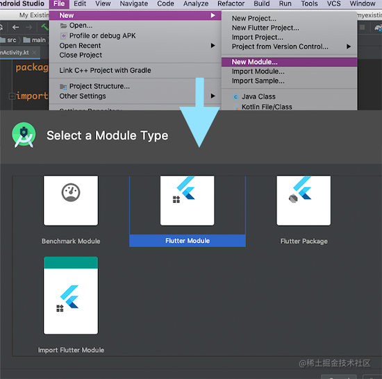 https://docs.flutter.dev/development/add-to-app/android/project-setup#using-android-studio