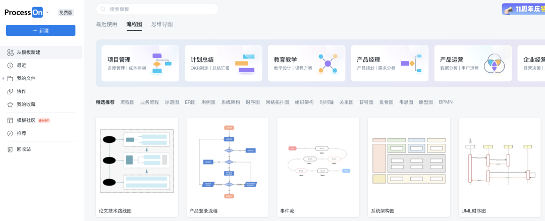 它支持流程图,思维导图,原型图,网络拓扑图和uml等多种类型的绘制.