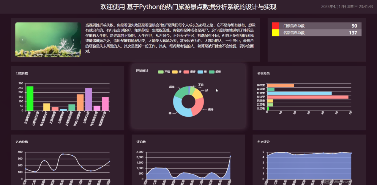 计算机毕业设计基于Python的热门旅游景点数据分析系统的设计与实现_基于 python 的旅游热度和天气的相关性-CSDN博客
