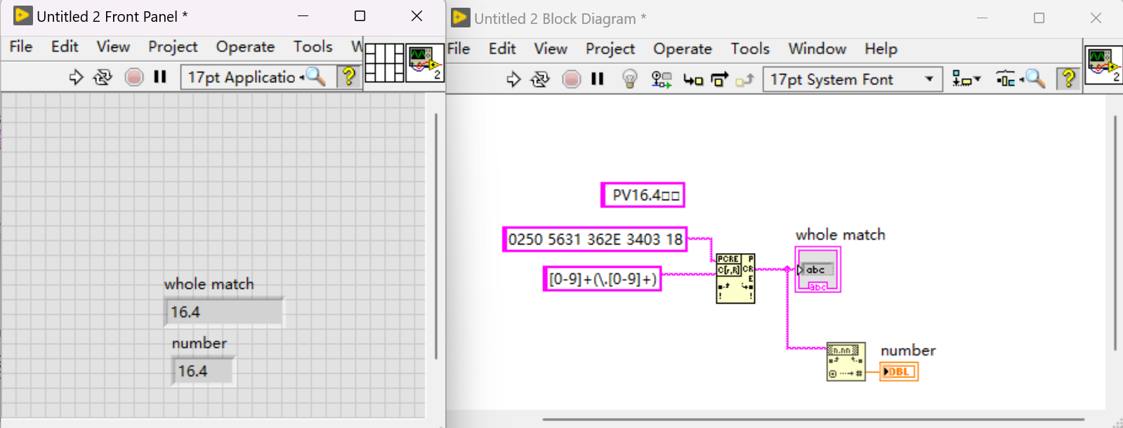  通过 LabVIEW 正则表达式读取数值（整数或小数）