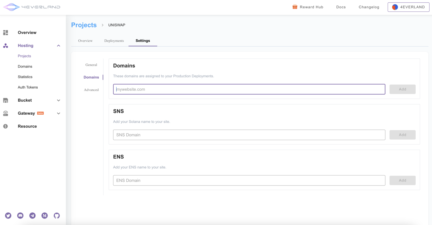 4EVERLAND IPFS CID部署，一键部署Uniswap