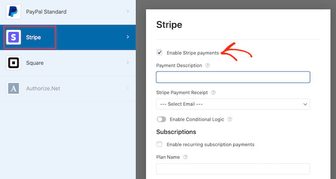 使用 WPForms 配置 Stripe 付款