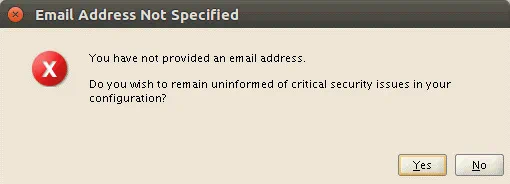 Installing Oracle database on Ubuntu – an email address is not necessary