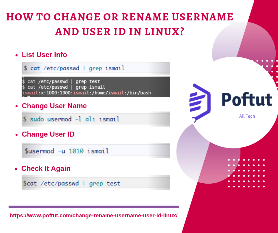 linux重命名用户名_如何在Linux中更改或重命名用户名和用户ID？CSDN博客