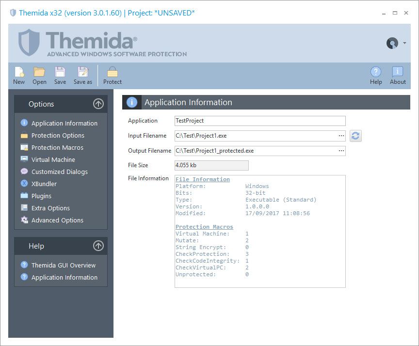软件加密系统Themida应用程序保护指南（一）：应用信息界面