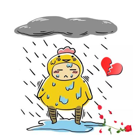 下雨落汤鸡图片 漫画图片