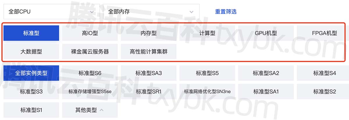 Selección de la especificación de la instancia CVM del servidor en la nube de Tencent