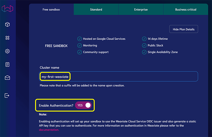 Enable authentication in the cluster