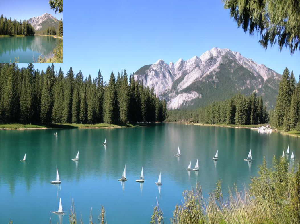 A photo of a lake with many sailboats