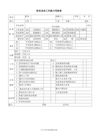 职员具体工作能力考核.doc