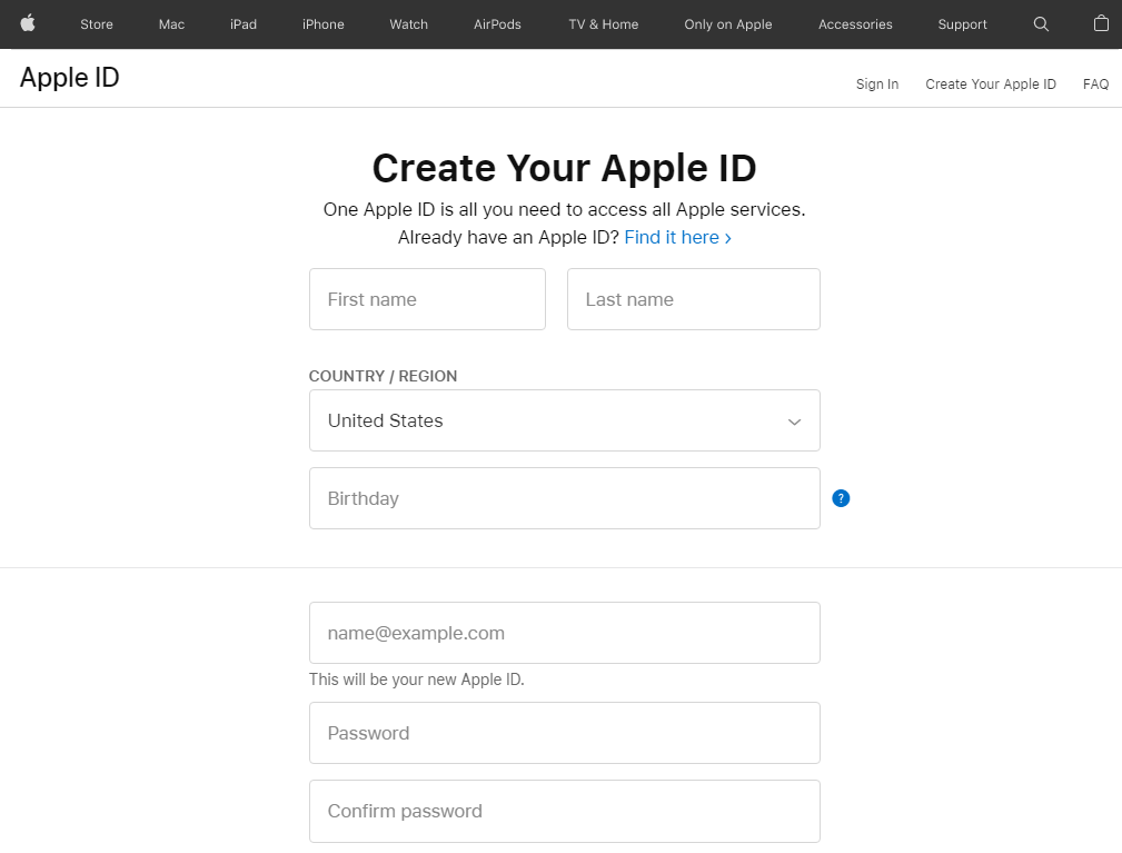 Apple ID erstellen