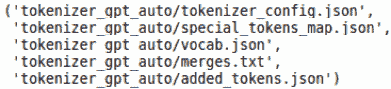 图 4.8 – Tokenizer save_pretrained 输出