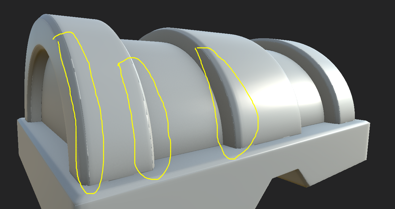 blender建模模型有红边贴图分模线锐边卡边硬边边线折痕低模高模