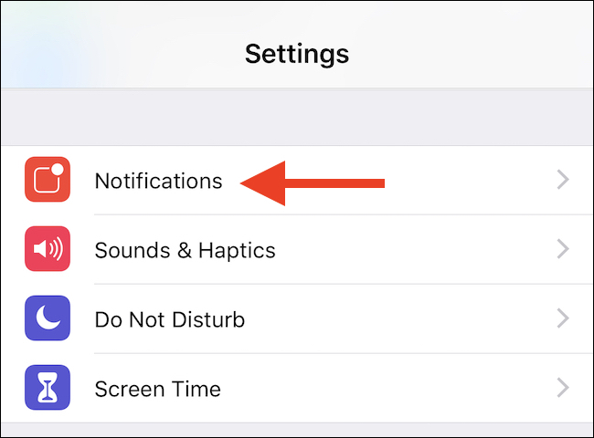 Tap notifications on the settings page