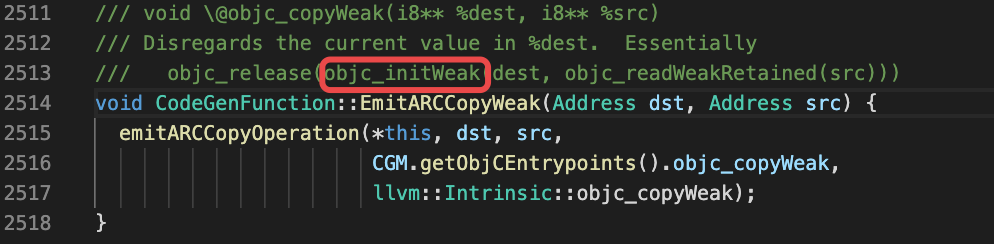EmitARCCopyWeak底层编译