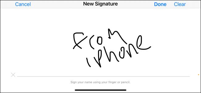 Sign on the iPhone